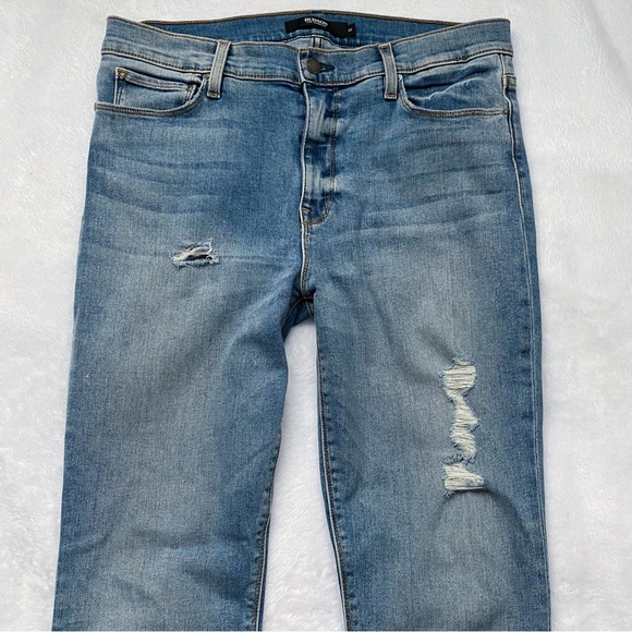 Hudson Nico Super Skinny Mid Rise Medium Wash Distressed Jeans - Picture 9 of 13